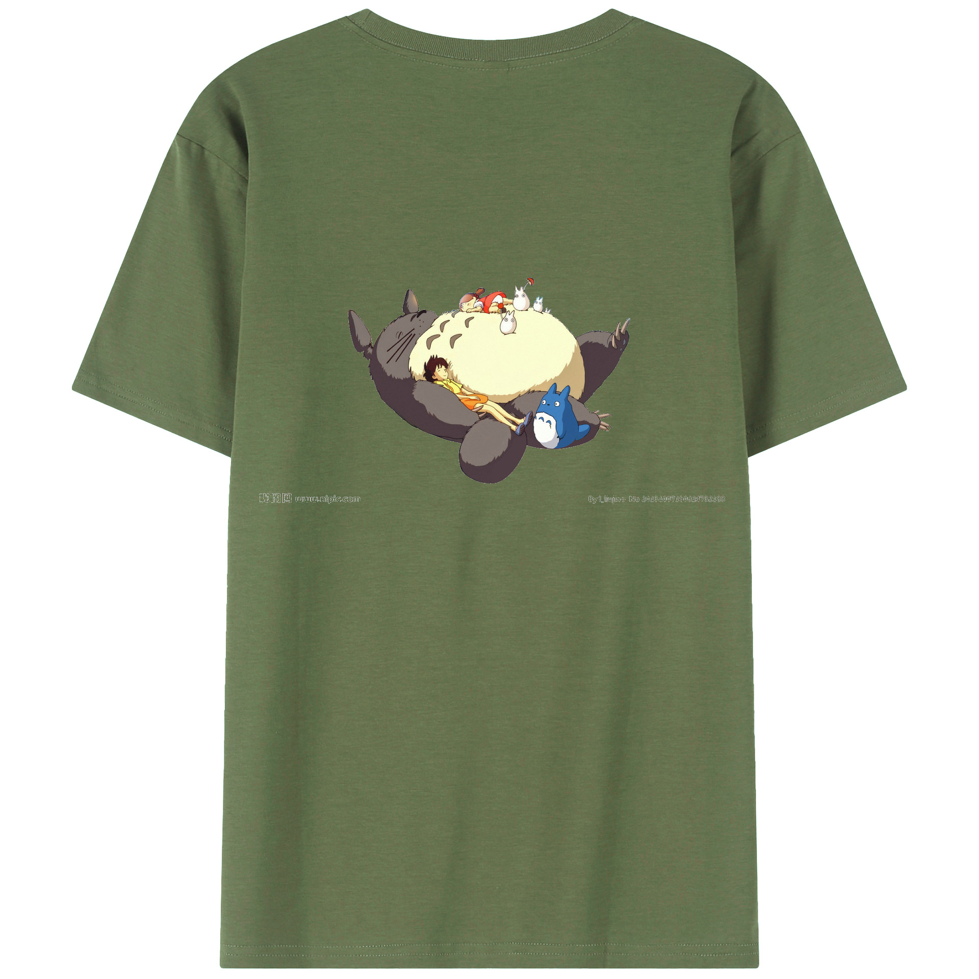 （画像用） となりのトトロ 草壁メイ 草壁サツキ My Neighbor Totoro Satsuki Kusakabe Mei Kusakabe 綿100％ メンズ半袖Tシャツ（バックプリント） 通気性